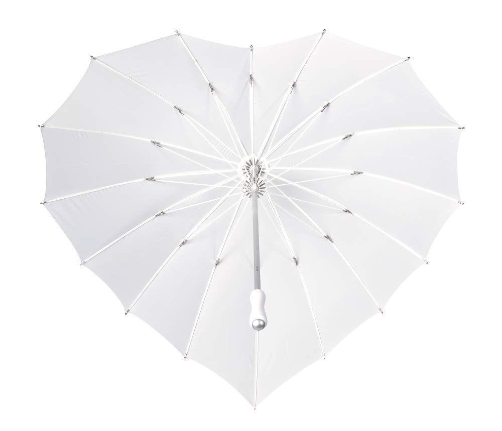 VON LILIENFELD Parasol damski parasol przeciwsłoneczny dla panny młodej parasol weselny serce biały