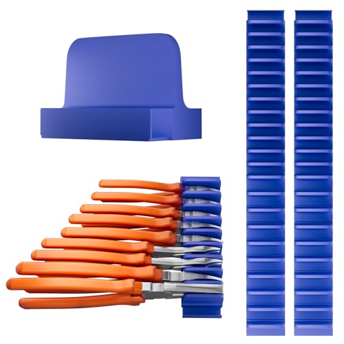 Image of 44 PCS Plier Organizer for Toolbox & Tool Drawer, Modular Desgin Plier Holders, Modular Toolbox Organizer System for Professional and DIY Mechanics, Include 20 Big Slot and 22 Small Slot, Blue