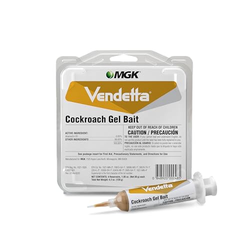 MGK Vendetta Cockroach Gel Bait | Food-Handling and Indoor Uses | Proven Roach Killer | 4 x 30 Gram Tubes | Includes Plunger & Tips for Easy Application
