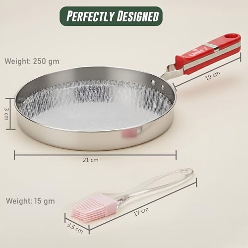 Image of Unify Stainless Steel Phulka Grill Jali for Gas Stove with Free Oil Brush | Roti Grill, Papad Roaster, Baingan Bharta Roaster | Heavy Gauge Steel Mesh Griller | Multi-Purpose Kitchen Cooking Tool
