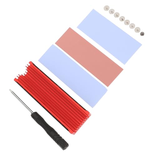 VILLCASE Heat Sink for Electronics Aluminum Heatsink Cooling Fin Duct for Airflow Double-Sided Heat Dissipation Red