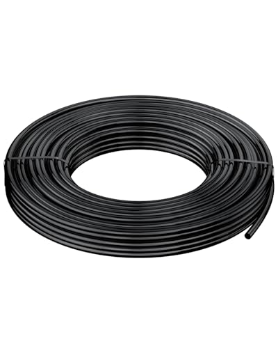 Pawfly 7.5 M Drip Irrigation Tubing 4-6 MM Blank Distribution Tubing for Drip Irrigation System Black PVC Micro Drip Line Drip Irrigation Hose Roll for Garden Watering Drip Irrigation Part