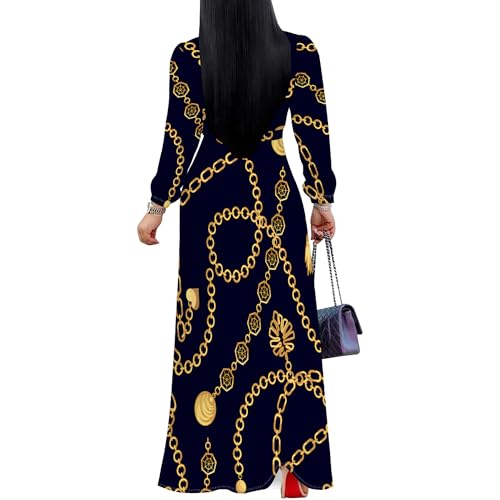 Image of PinkPatty Women's Long Sleeve Maxi Dress Plus Size Trendy Wedding Guest Wrap Dress with Pockets&Belt