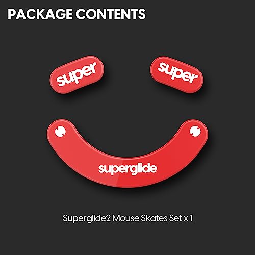 Image of Pulsar Gaming Gears Superglide2 - New Controllable Speed Textured Surface Smoothest Wired / Wireless Mouse Feet /Glides Made With Ultra Strong Glass Smooth And Durable Sole For Razer Viper V2 Pro [Red]