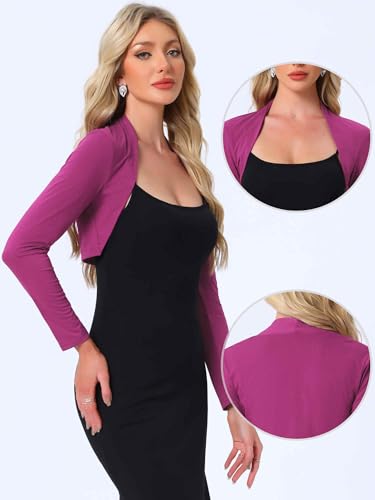 Image of Allegra K Elegant Shrugs for Women Long Sleeve Open Front Bolero Shrug