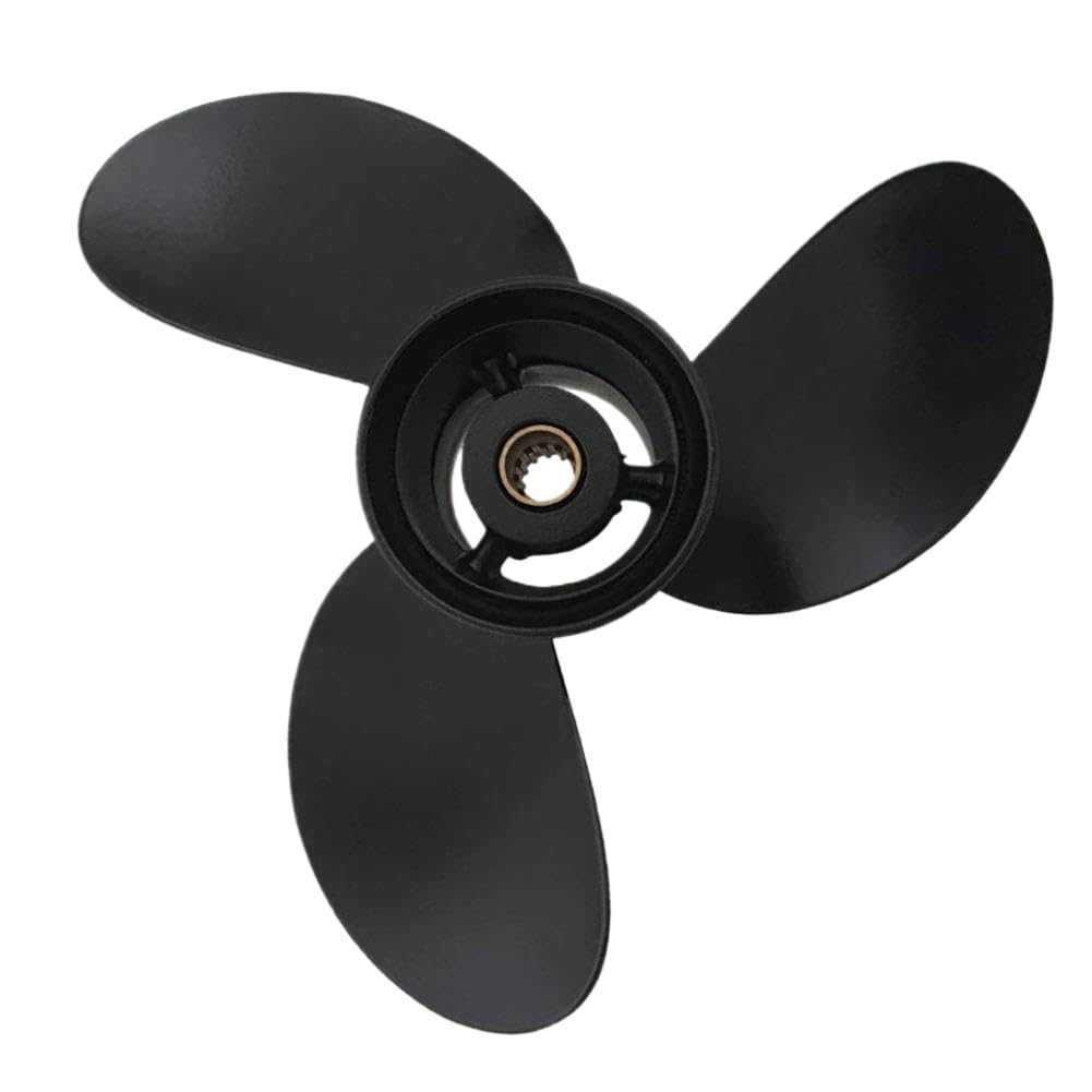 Hélice para Barco de 8,5 Pulgadas x 9 Pulgadas, Compatible con Motores fueraborda de 8HP a 9,8HP, 12 Dientes, Color Negro