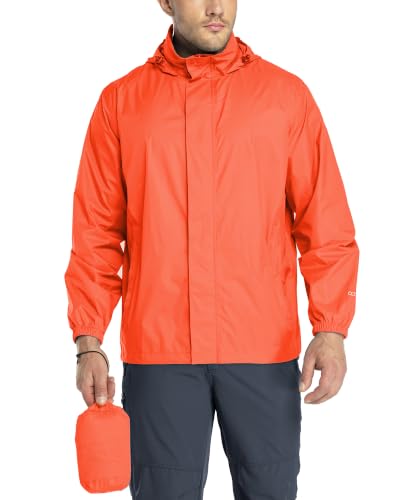 33,000ft Packable Rain Jacket Men's Lightweight Waterproof R...