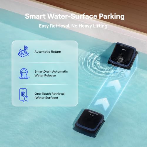Image of Beatbot Sora 70 Pool Vacuum Robot, 360 Top-to-Bottom Cleaning, Smart Surface Parking, 6L Capacity, 6800GPH Super Power for Above & In-Ground Pools Up to 3,200 sq. ft, Navy Blue