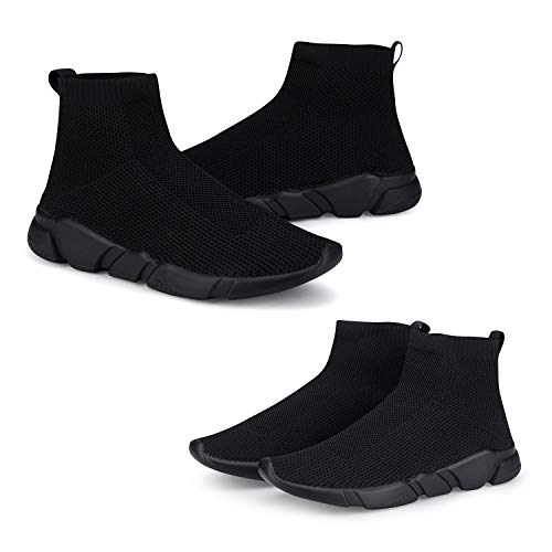 WXQ Women's Athletic Walking Shoes Lightweight Fashion Sneakers Breathable Running Shoes Allblack 37 - Thumbnail 4