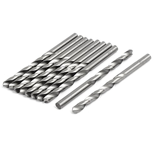 Aexit 6.2mm Dia Tool holder 100mm Long HSS Straight Round drill hole Twist Drill Bit Drilling Tool 10pcs Model:22as657qo178