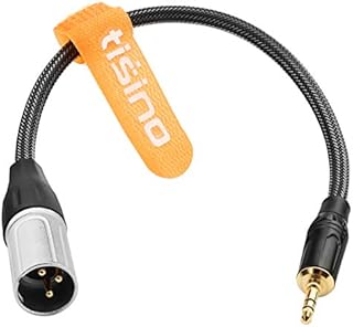 Tisino 3.5mm to XLR Balanced Cable Adapter, Gold-Plated 1/8 inch Mini Jack Aux to XLR Male Mono Audio Cord for Cell Phone, Laptop, Speaker, Mixer - 30CM