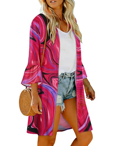 Image of Swimsuit Coverups for Women Sarong Beach Bikini Wrap Sheer Short Skirt Chiffon Scarf for Swimwear