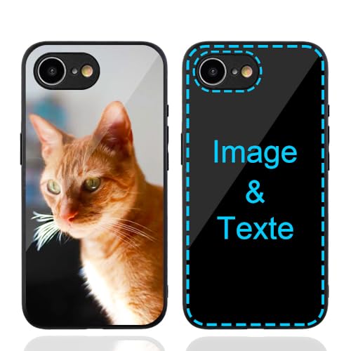 MXCUSTOM Coque Personnalisée pour Apple iPhone 16e, Personnalisable Anti-Rayures Verre Trempé Antichoc Souple TPU Étui avec Votre...