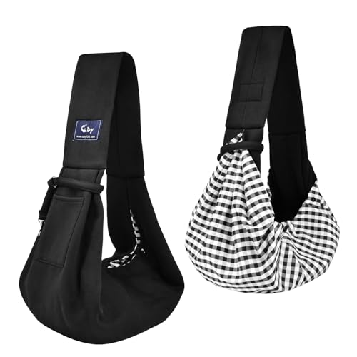 CUBY Dog and Cat Sling Carrier - Hands Free Reversible Pet Papoose Bag - Soft Pouch and Tote Design - Suitable for Puppy, Small Dogs Cats Outdoor