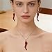 QLUYCKW Italian Horn Necklace Earrings Set for Women Dainty Fashion 14K Gold Plated Red Pepper Pendant Necklace 3D Enamel Chili Hoop Earrings Minimalist Birthday Party Jewelry (Silver)
