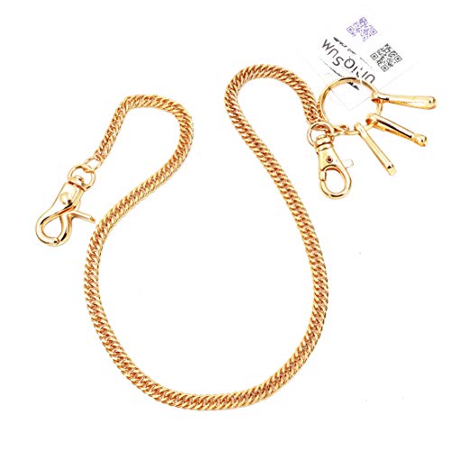 Lightweight Super Thin Cut Link Wallet Chain Swivel Trigger snap Biker Punk Key Chain (Gold)4