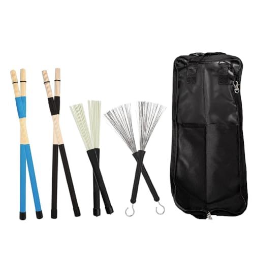 Buhdjfnke Juego de cepillos de tambor retráctiles con bolsa para para principiantes, niños y adultos