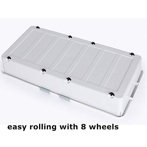 3 Pack Large Rolling Under Bed Storage Bin With Wheels, Sliding Underbed Plastic Containers With Lid Open From Both Sides. 37 X 19 X 7.3 Inches #TOP5