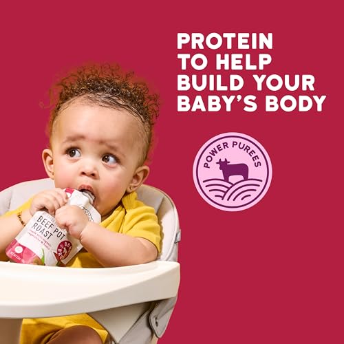 Image of Serenity Kids Bone Broth Puree Made With Organic Veggies | Clean Label Project Purity Award Certified | 3.5 Ounce BPA-Free Pouch | Grass Fed Beef Pot Roast | 1 Count