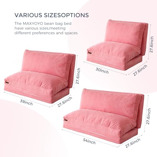 Image of MAXYOYO Folding Sofa Bed, Convertible Chair Couch, Floor Bean Bag Sofa