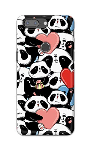 PRINTFIDAA Pandas with Hearts Printed Designer Hard Case for OnePlus 5T Back Cover -(2U) DNL2025