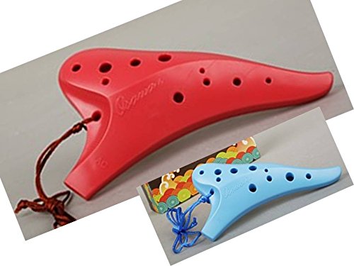 Holiday Special! Focalink Osawa 12 Holes Alto C Red + Osawa Soprano C ABS Resin (Sturdy & Durable) Ocarina. - Easy to Learn, Good for Beginner & Great Gift. Linn's Arts! (Red/Blue)