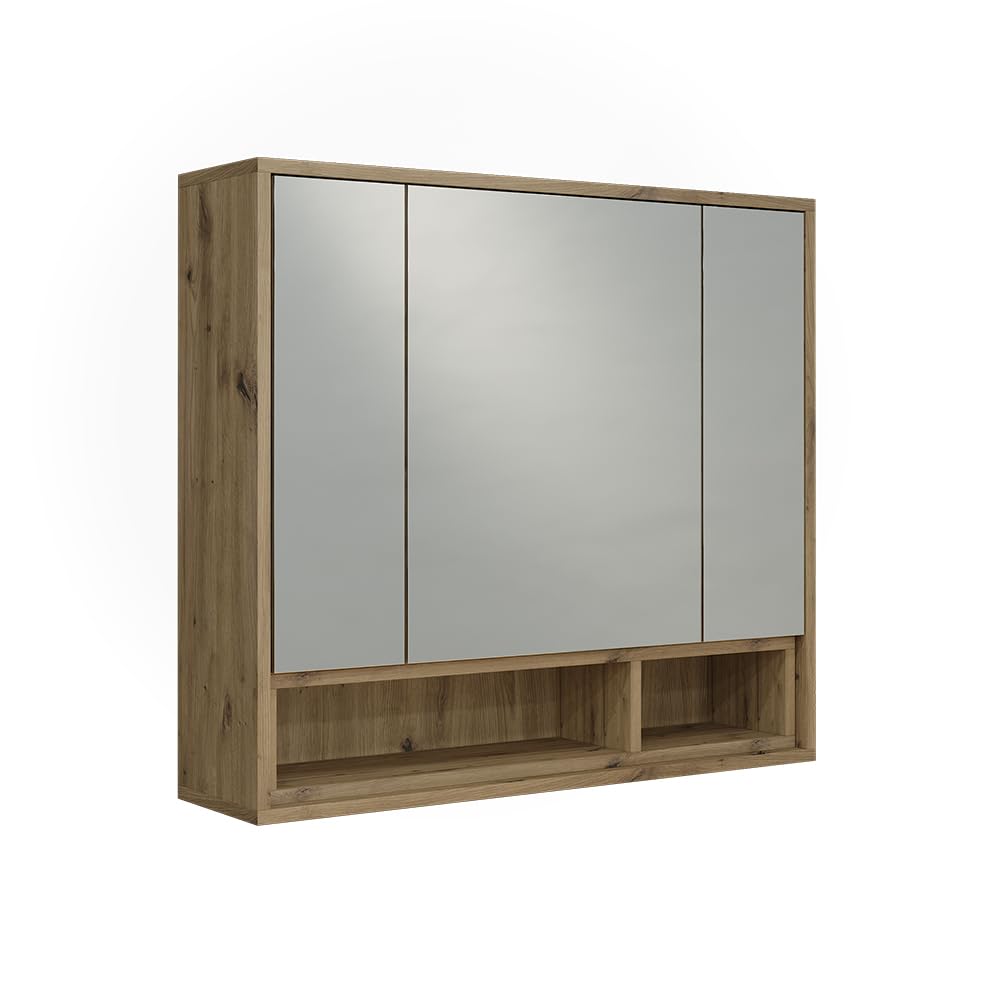 Vicco armadietto con specchio Beatrice, Cachemire/Rovere artigianale, 80 x 72 cm