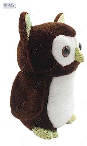 Image of Tickles Cute Owl Soft Stuffed Plush Toys for Kids Birthday Gift Size: 25 cm; Color: Dark Brown