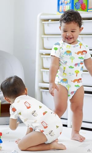 Image of KOH KOH Kids Short Sleeve Cotton Solid Lap Shoulder Baby Bodysuit