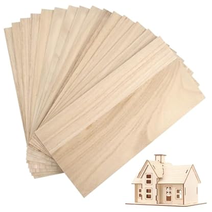 Foto di 15 Pezzi Fogli di Compensato per il Bricolage, 200 x 100 x 1 mm Non Lavorato Pannello Legno, Tavoletta Compensato per il Fai da Te Fogli Balsa per Aeroplani, Legno, Bricolage, Progetti di Modellini