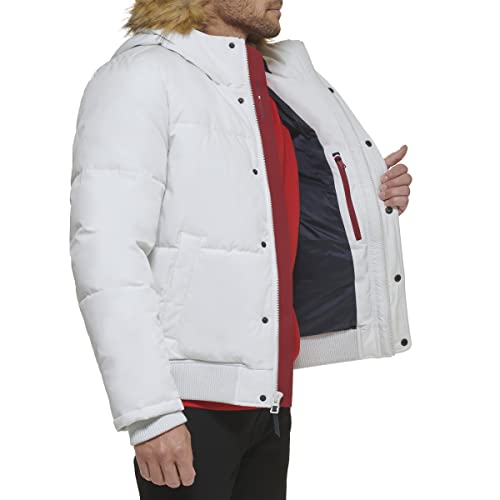 Image of Tommy Hilfiger Men's Arctic Cloth Quilted Snorkel Bomber Jacket (Standard and Big & Tall)