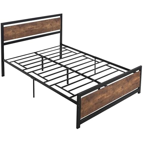 HOMCOM Double Size Metal Bed Frame with Storage Cover