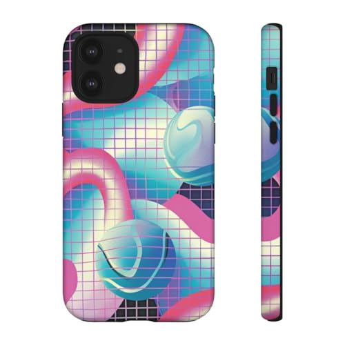 Coque iPhone 12 rose mate relief 3D abstrait élégant