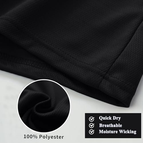 6 Pack Boys Youth Kids Mesh Athletic Quick Dry T Shirts Short Sleeve Moisture Wicking Tee Shirts Active Tops (Age 4-18)2