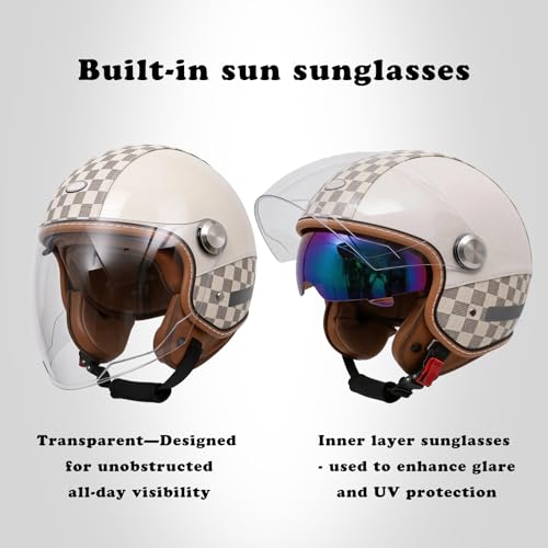 HWMAANF Dual Visor 3/4 Helmet