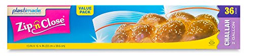 Plastimade Zip'n'close Disposable Plastic Resealable Storage Bags, 2 Gallon Size, 36 Bags, Great For Home, Office, Vacation, Traveling, Sandwich, Fruits, Nuts, Cookies, Or Any Storage Needs (1 Pack) #TOP1