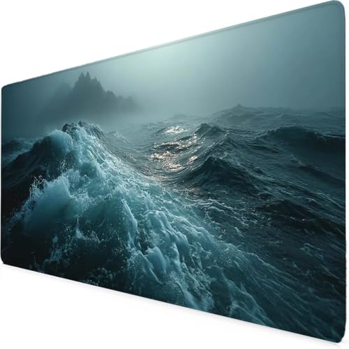 Tapis de souris mer bleu XXL idée cadeau originale pour bureau et études