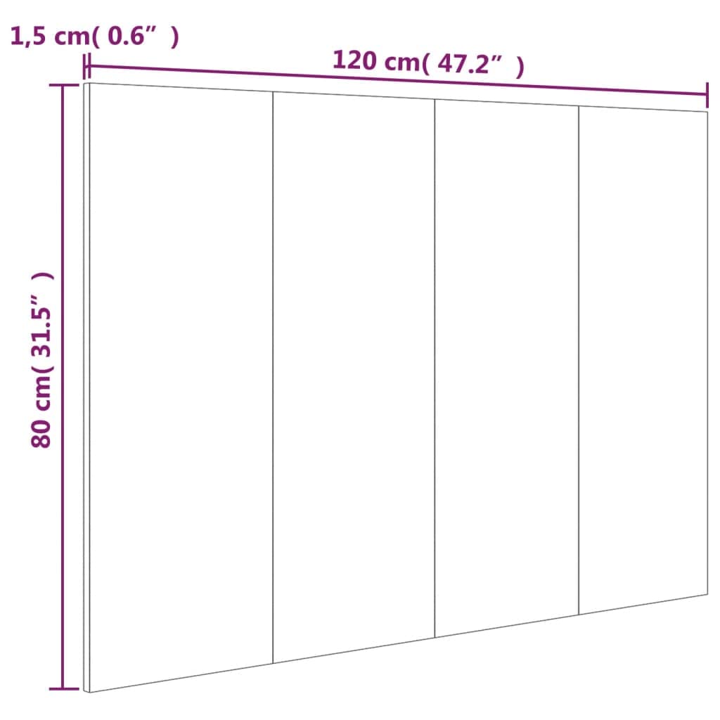 vidaXL Cabecero de Cama Cabezal Dormitorio Estructura Habitación Mobiliario Muebles Decoración Adorno Madera Contrachapada Sonoma 120x1,5x80 cm