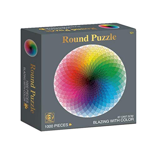 ISENPENK Puzzle dégradé, 1000 pièces Puzzles Ronds Puzzles colorés Arc-en-Ciel, Puzzles colorés Défi, Jeu éducatif Anti-Stress pour Enfants Adultes