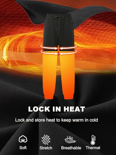 Auxo Men's Fleece Lined Joggers with Zipper Pockets Water Resistant Winter Stretch Tapered Pants Athletic Workout Sweatpants4