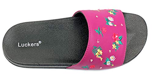 Luckers Girls Tropical Flowers Slide Sandals (Violet dawn, numeric_6)3