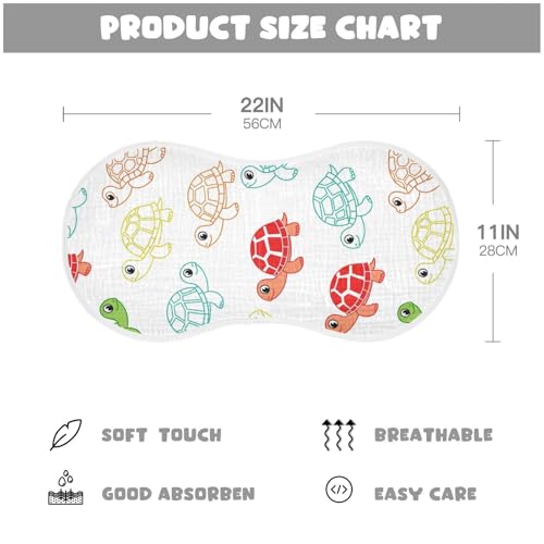 MCHIVER Colorful Sea Turtle Baby Burp Cloths Cotton Washcloths Super Soft Absorbent Burping Rags for Baby Boy Girl Burpy Cloth Bib 2 Pack4