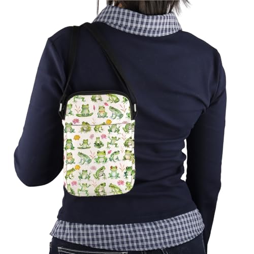 PWHAOO Frog Lover Gift Cute Frog Design Crossbody Bag Frog Design Travel Bag Frog Owner Gift 5