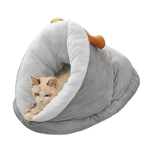 Katzenschlafsack Plüsch Hausschuh Katzen Schlafsack Höhle Kuschelsack Für Katzen Und Hunde, Weiches Warmes Katzenbett Katzenhöhle Für Herbsts Und...