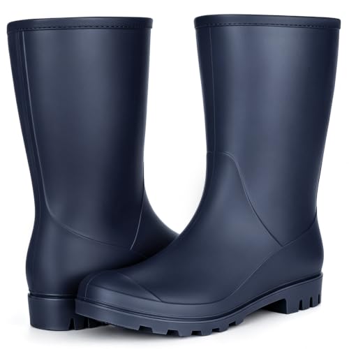 Image of Asgard Women's Mid Calf Rain Boots Waterproof Garden Shoes Slip on Rubber Boots