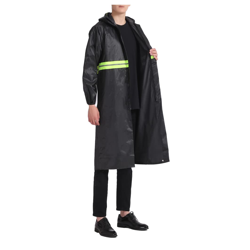 Long Raincoat for Adults Waterproof with hood, Reflective Reusable Rain Jacket, Rain Ponchos for Outdoor Activities 4xl