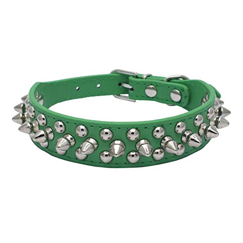 ETOPARS Mit Stacheln besetztes Hundehalsband aus Leder, Bullet Nail Rivet Hundehalsband, Hunde Halsband für Mittlere und Große Hunde Pitbull, Hundeleine Punk