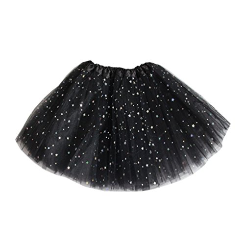 Csbks Girls Sparkle Layered Tulle Tutu Skirt Princess Ballet Dance Mini Tutus Black #TOP1