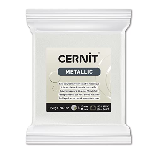 CERNIT CE0870250085C - Pâte polymère Metallic 250g Perle - Scintillant