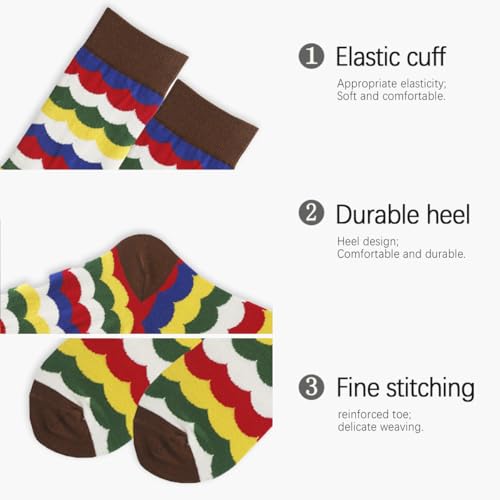 1 Pair Women's Mid-Calf Striped Socks - Comfortable Cotton Blend Knit, 3 Pattern Options3